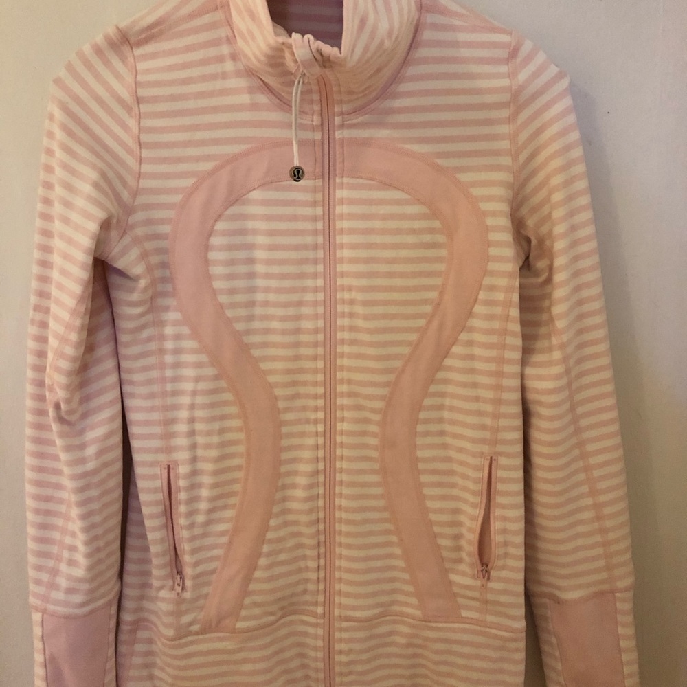 2 Piece Lululemon Jacket Tank Pink Tonka Striped
